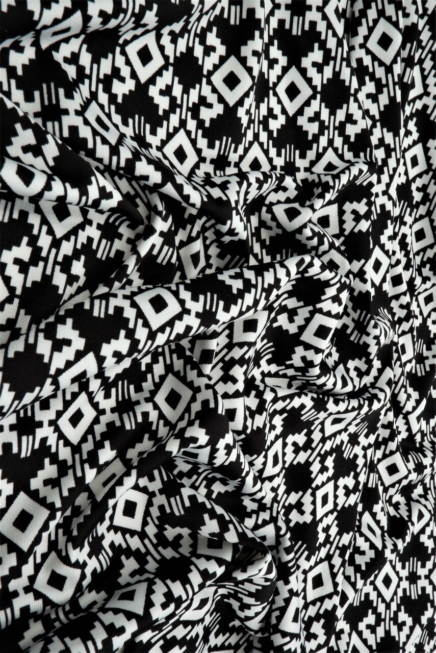 Geometric Print Knit Fabric Soft DTY Stretch Polyester Spandex 58/60” Wide
